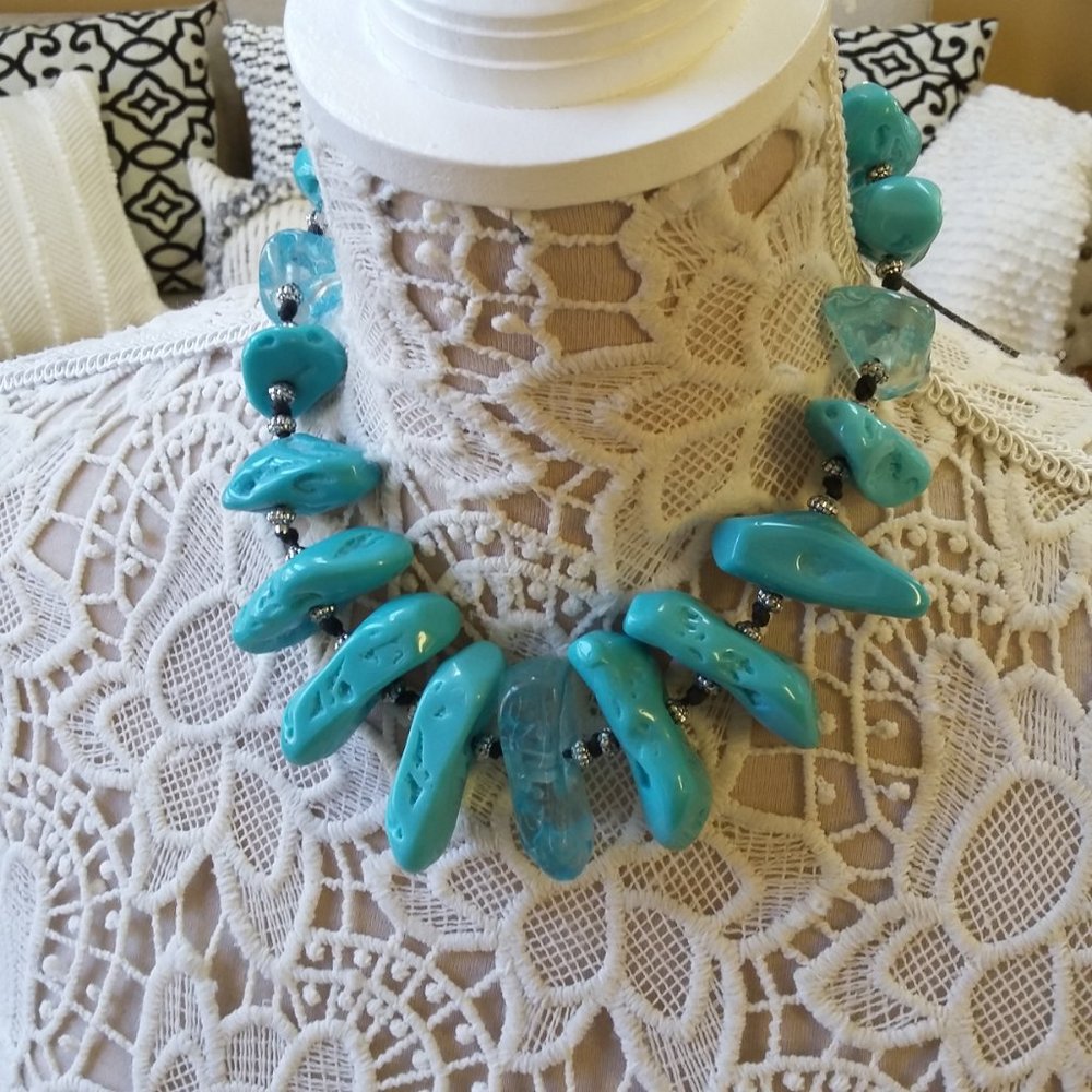 Beautiful Adjustable Boho Turquoise Necklace - image 2